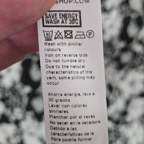 Topshop Mini Dress Coquette Mod Revival Black White Floral Cutout Summer Size 4 - Picture 13 of 13